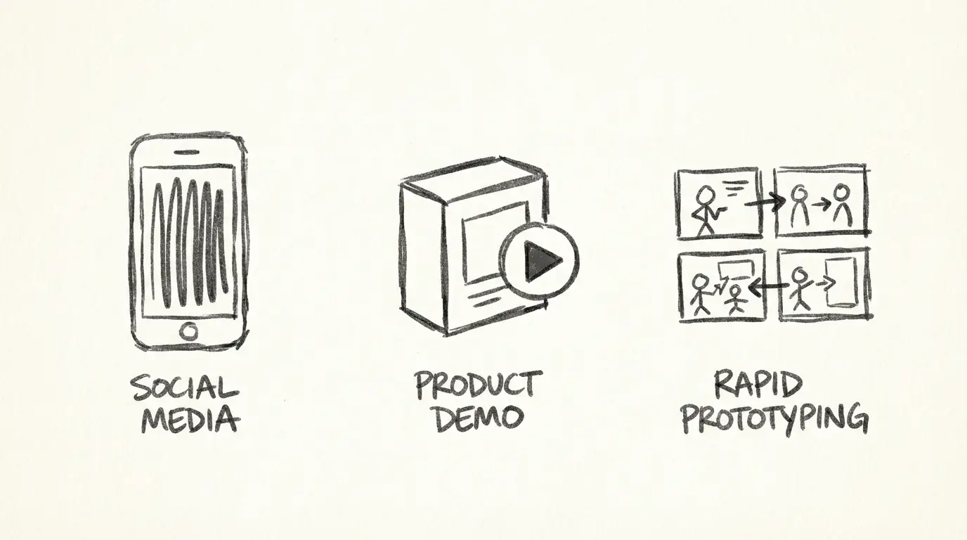 Use cases for Veo 3.1 Lite: social media, product demos, rapid prototyping