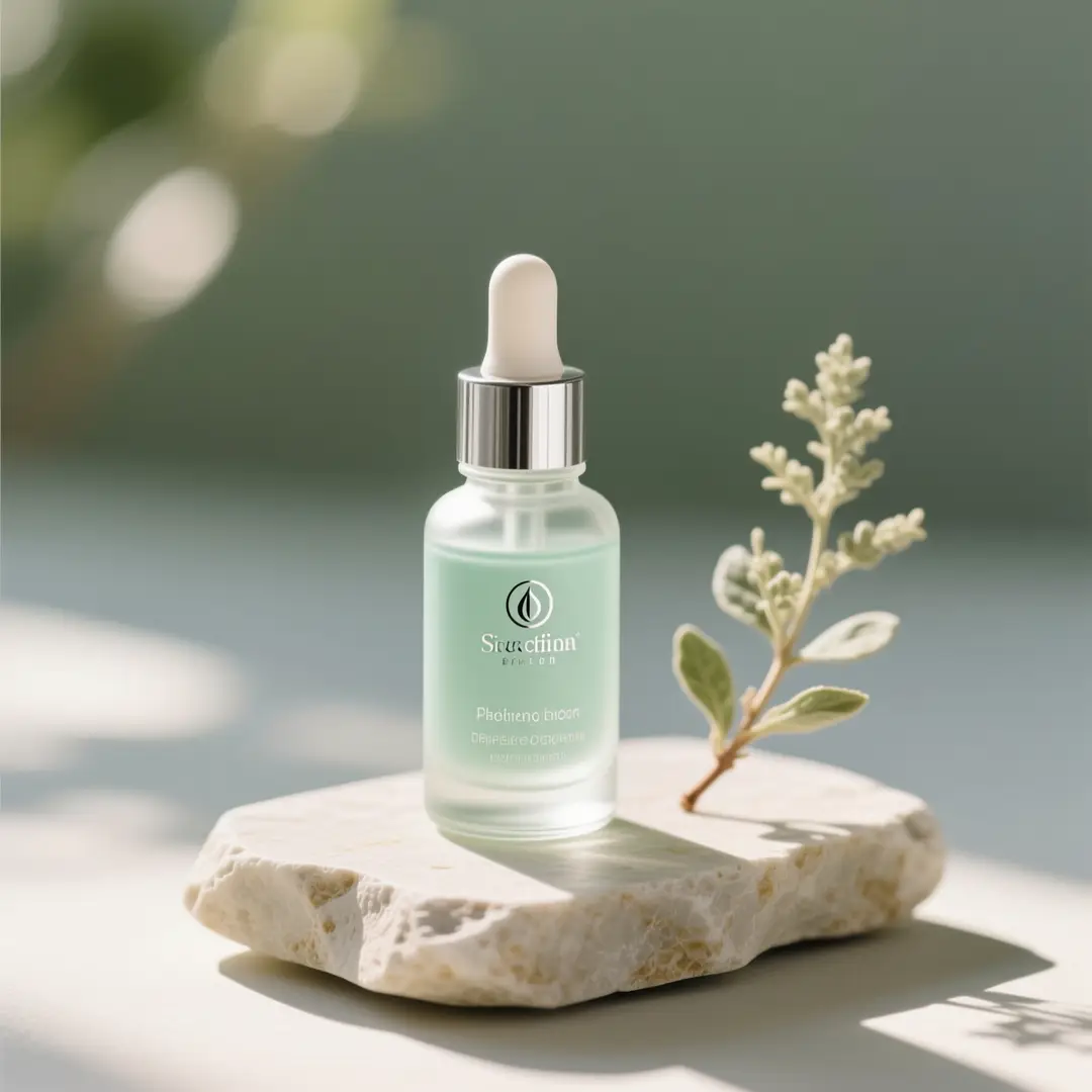 A beauty still-life concept with calm palette control and detailed product rendering.