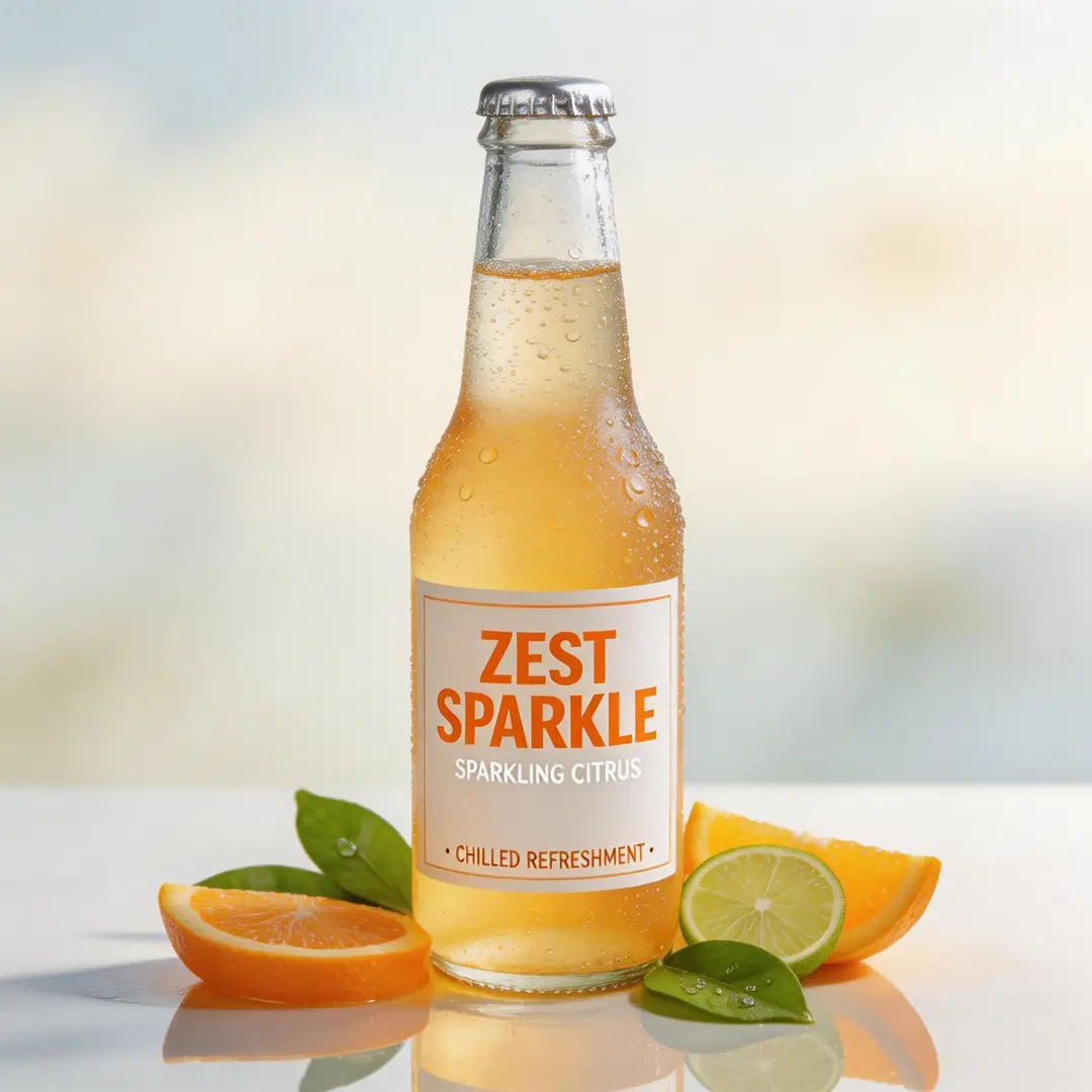 A high-detail beverage campaign frame with polished lighting and strong commercial energy.